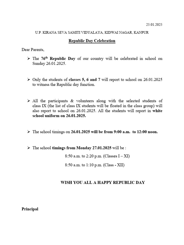 Notice 26 Janauary 2025 | PDF