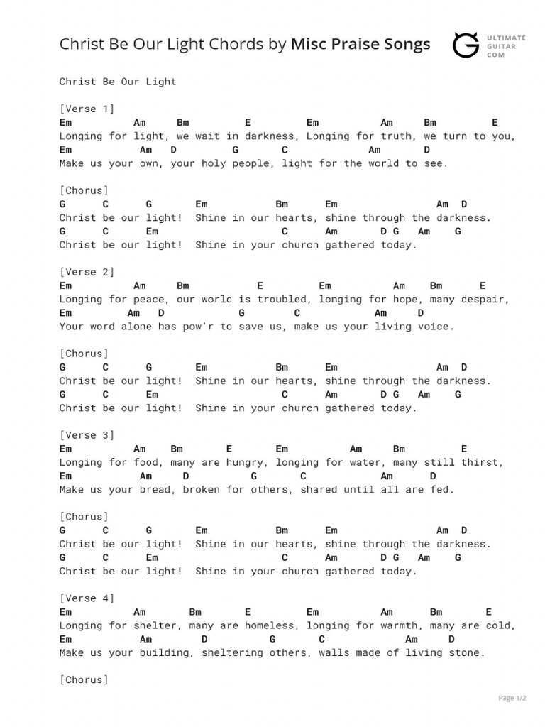 Christ be our light guitar chords pdf