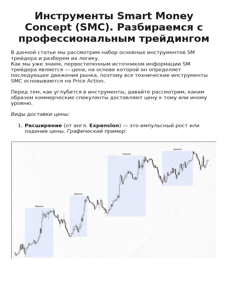 Инструменты Smart Money Concept | PDF