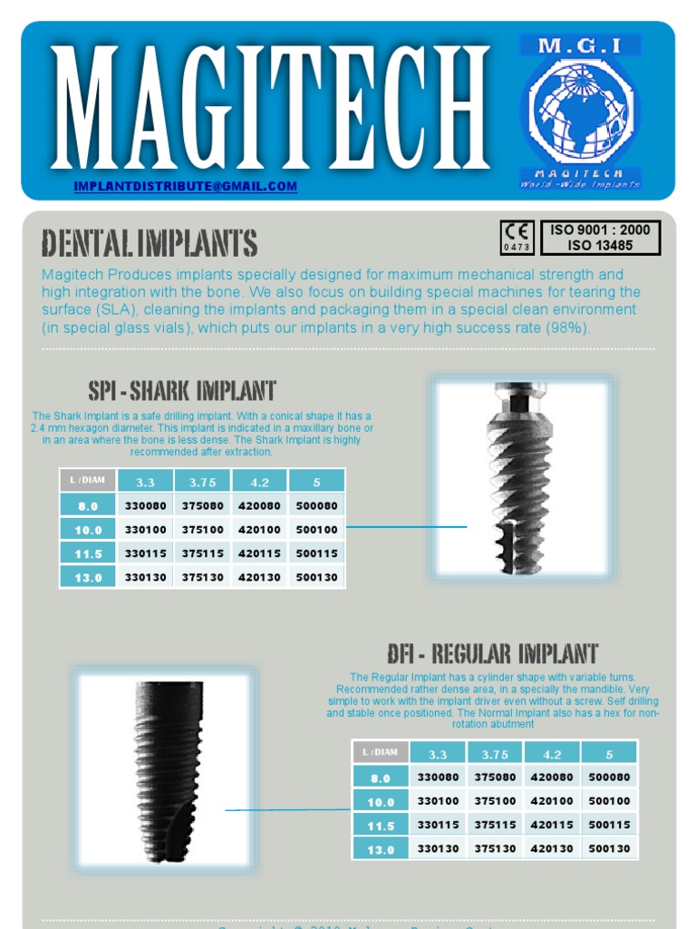 Magithech Catalog Without Price PDF 2011 | PDF | Dental Implant | Screw