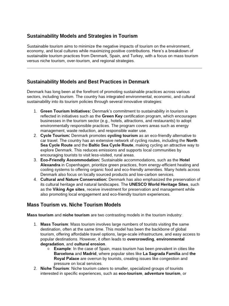 Sustainability Models and Strategies in Tourism | PDF | Tourism ...