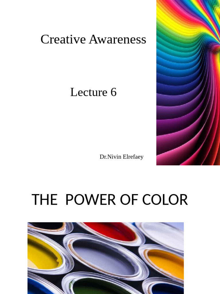 Lecture 6 - Color Art Apretiotion | PDF | Color | Emotions