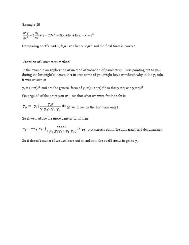 Solving a Second Order Non-Homogeneous Differential Equation using the ...