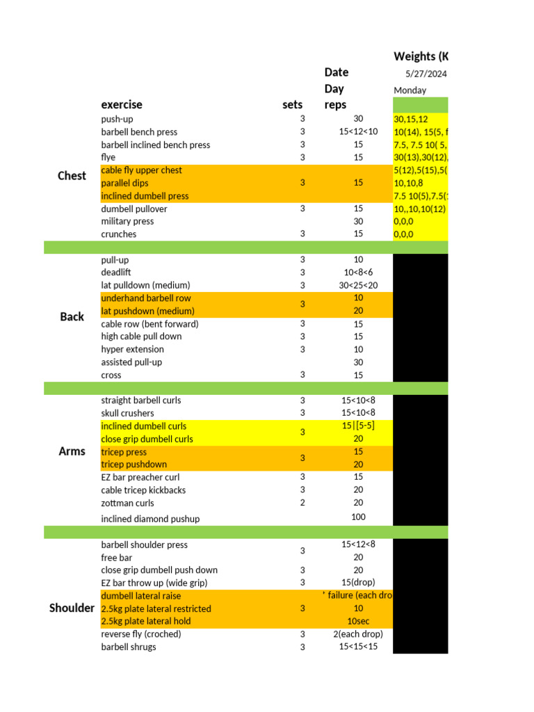 Weekly Workout Plan with Weights | PDF | Weight Training | Physical ...