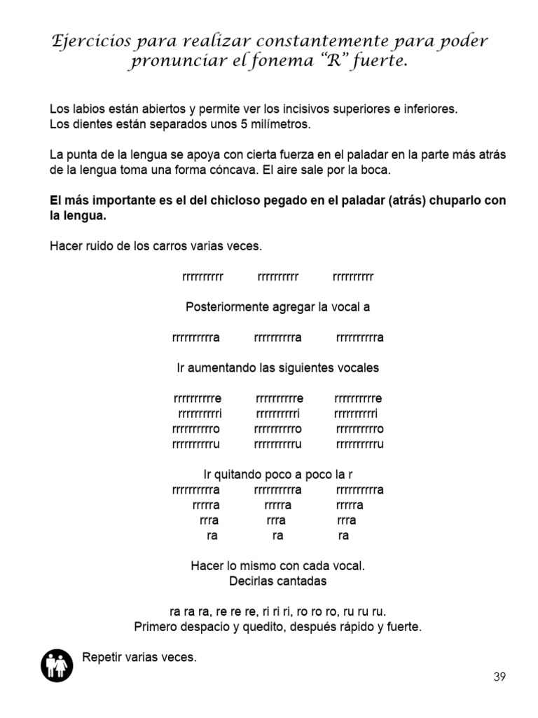Ejercicios para Realizar Constantemente para Poder Pronunciar El Fonema ...