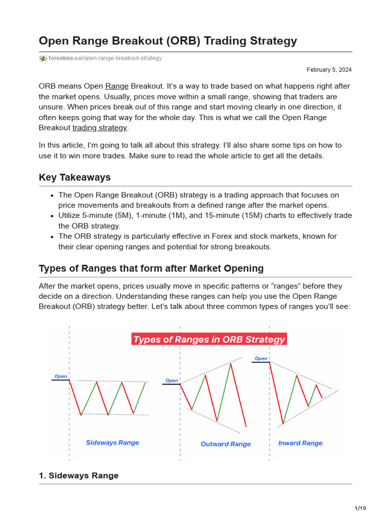 Open Range Breakout Strategy Guide | PDF