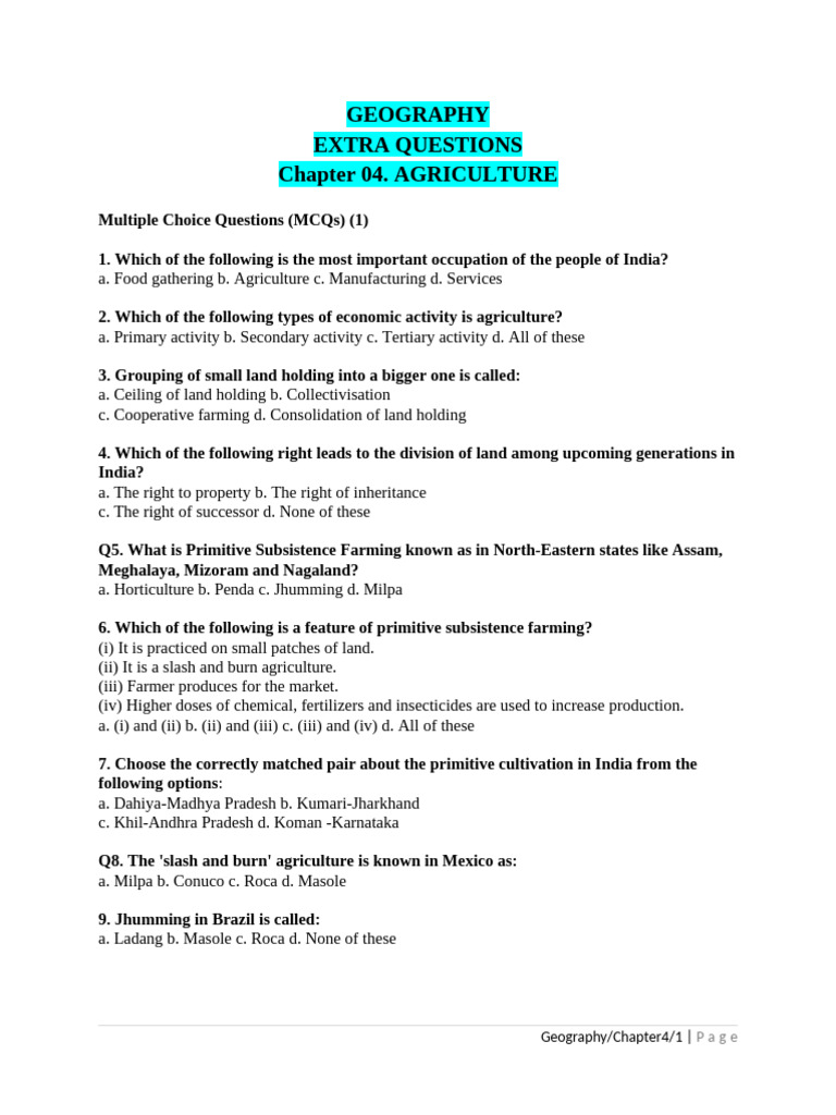 Agricultural Practices and Conditions | PDF | Agriculture | Intensive ...