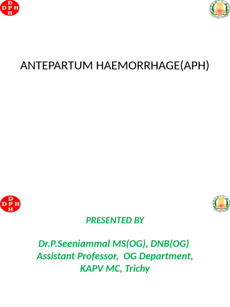 Antepartum Hemorrhage Overview and Management | PDF | Childbirth ...