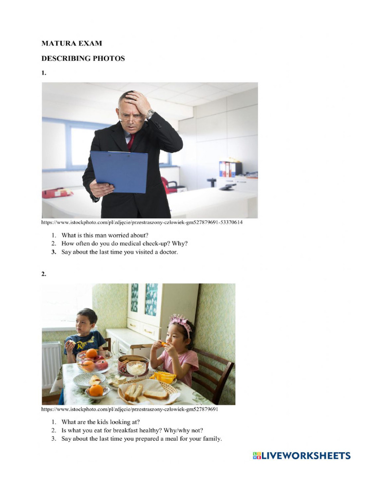 Describing Pictures - Matura | PDF