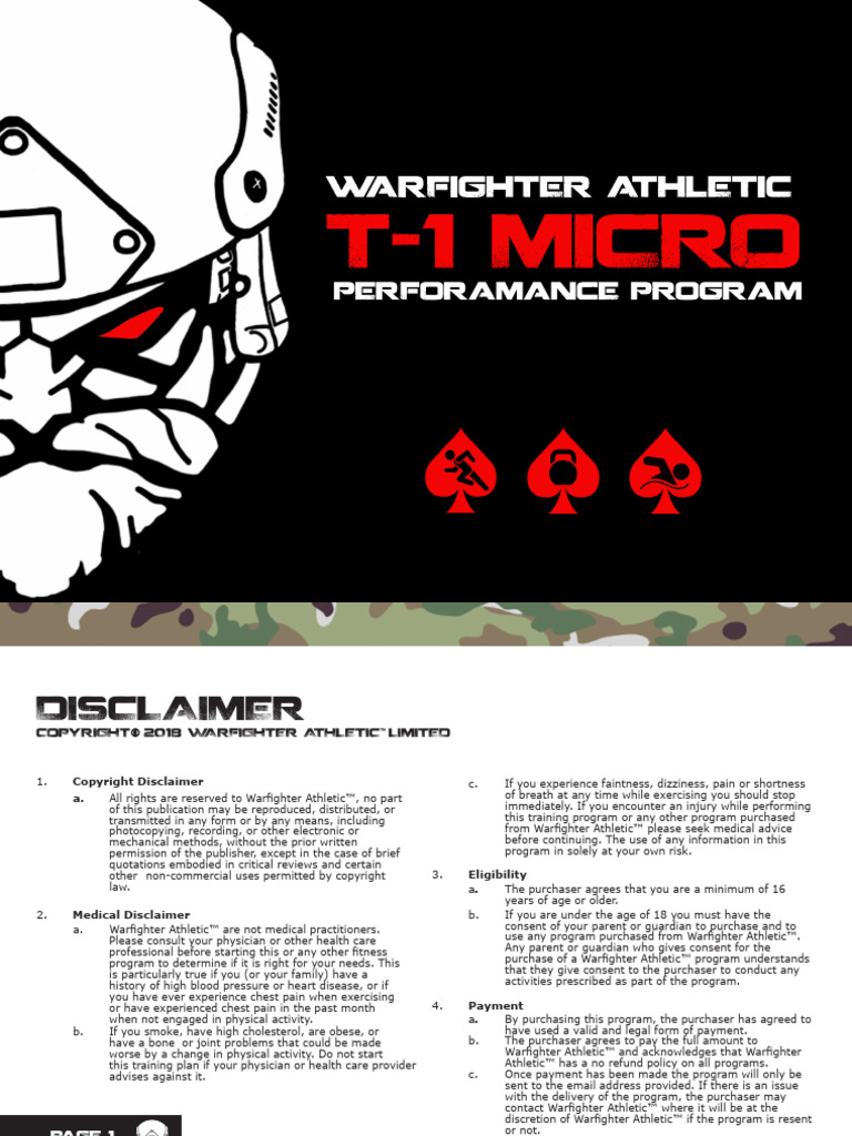 Warfighter Athletic Tier 1 Micro | PDF | Strength Training | Aerobic ...