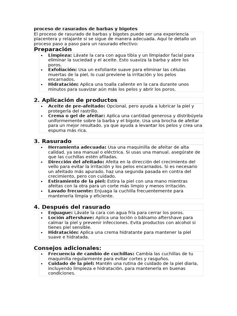 Guía de Rasurado de Barba y Bigote | PDF | Afeitado | Depilación