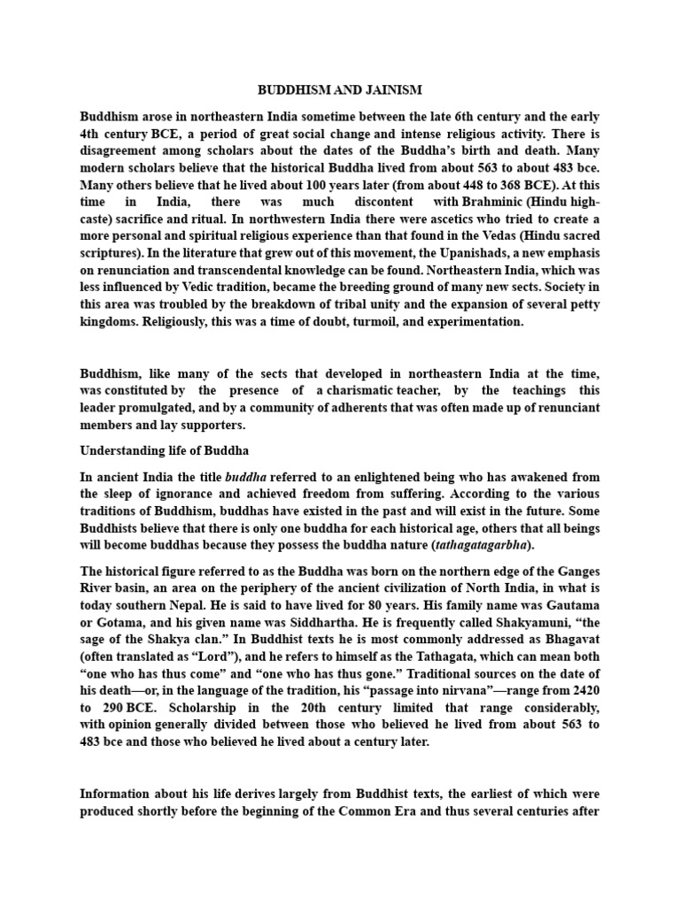 Buddhism and Jainism | PDF | Noble Eightfold Path | Asceticism