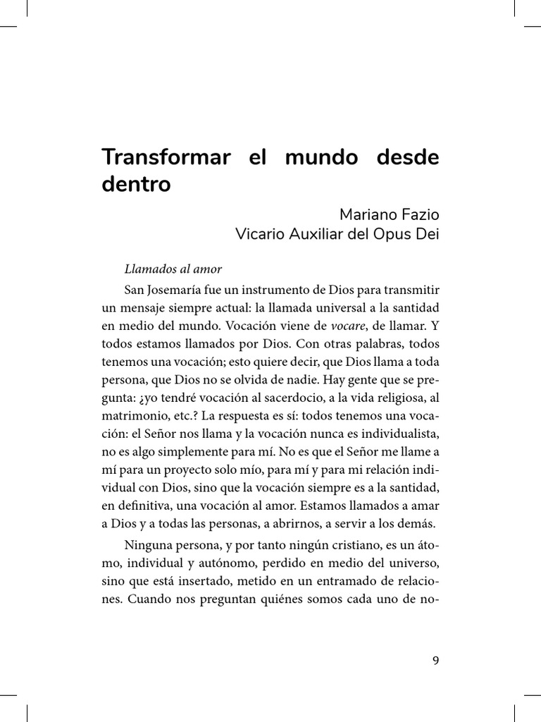Vocación y amor en la vida cristiana | PDF | Amor | Cristo (título)