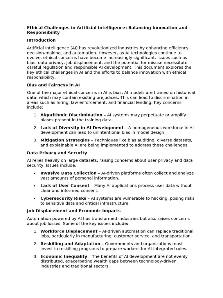 Ethical Challenges in AI Development | PDF | Artificial Intelligence ...