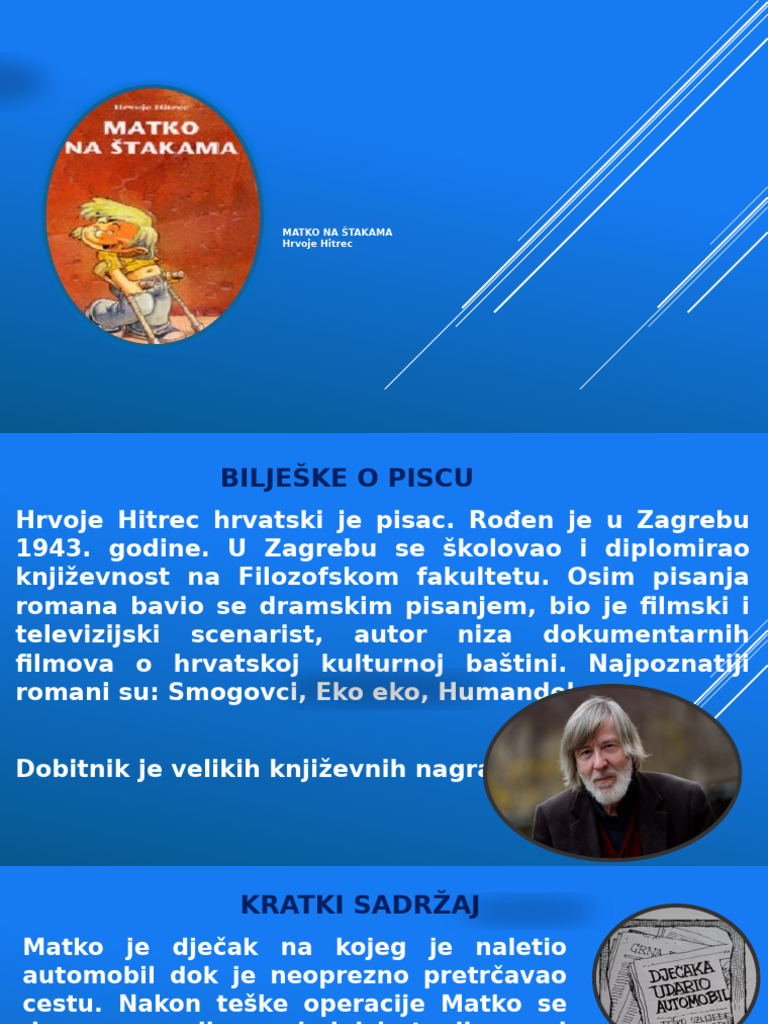 Lektira Prezentacija - Matko Na Štakama | PDF