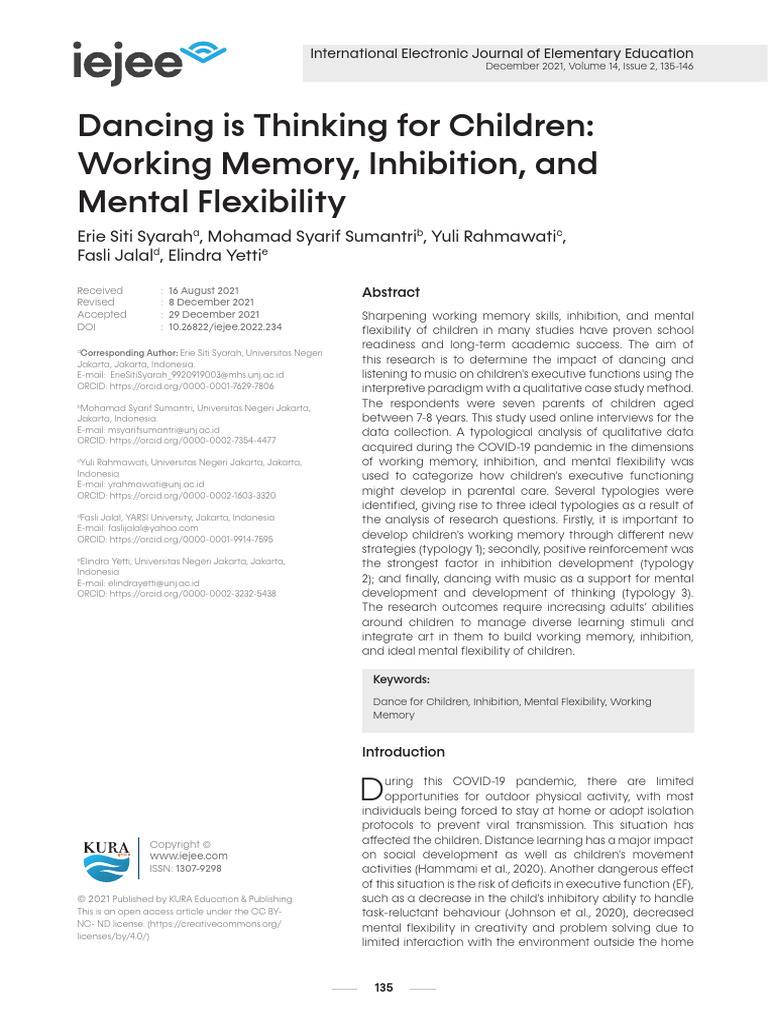 1746-Article Text-6665-2-10-20220124 | PDF | Executive Functions | Memory