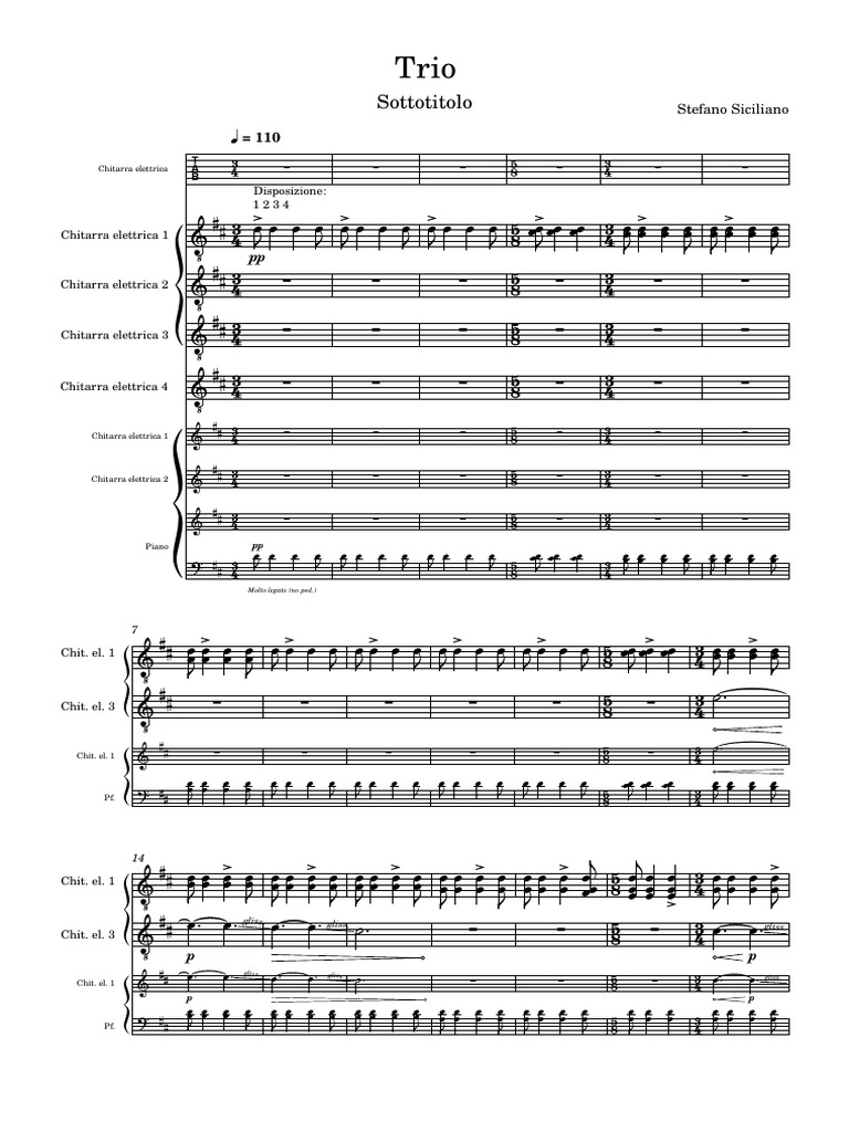 Stefano Siciliano Trio Music Sheet | PDF