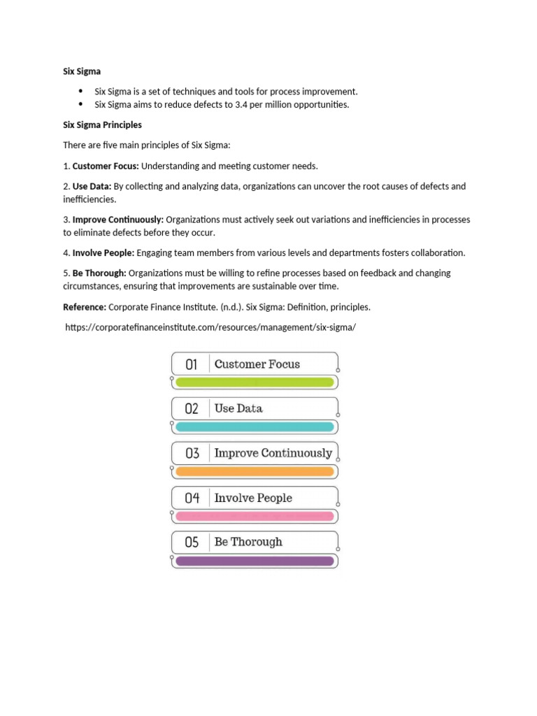 Six Sigma Principles for Process Improvement | PDF