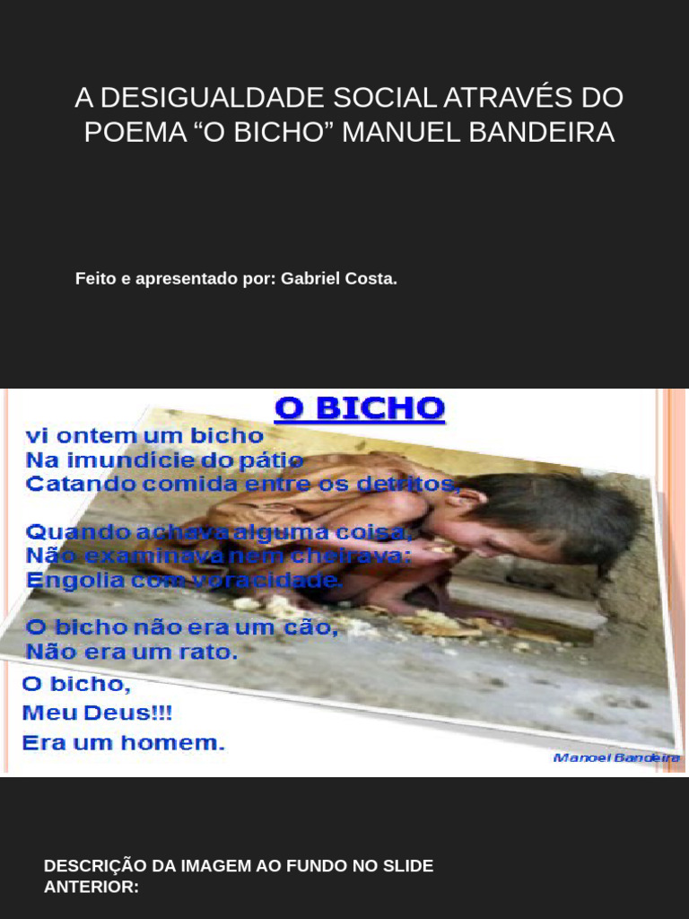 A Desigualdade Social Através Do Poema 