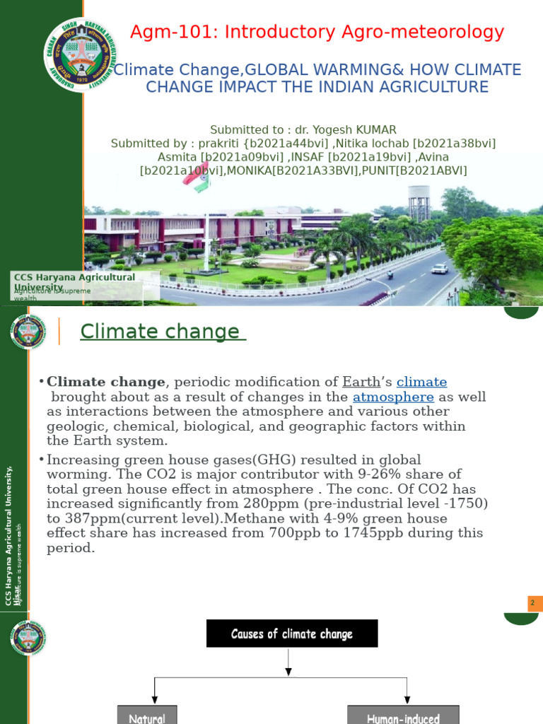 Climate Change's Impact on Indian Agriculture | PDF | Climate Change ...