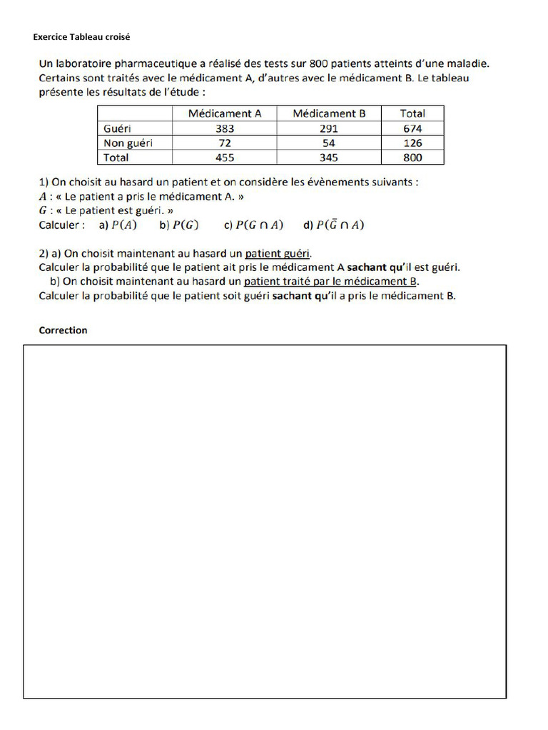 Exercice Tableau Croisé | PDF