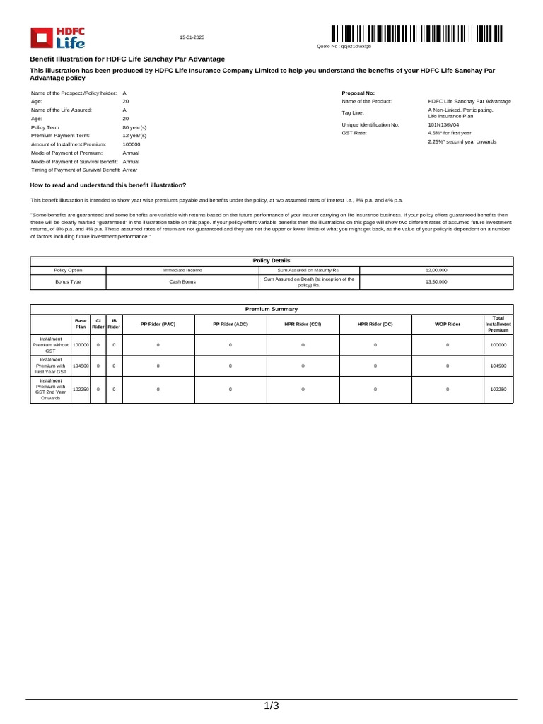 HDFC Life Sanchay Par Advantage Overview | PDF | Life Insurance | Insurance
