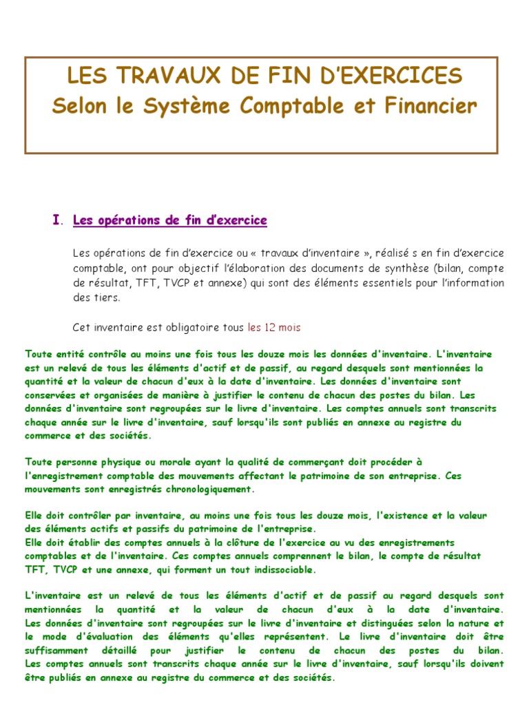 cloture d'inventaire