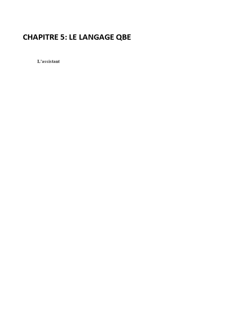 Introduction au langage QBE | PDF | SQL | Langage de programmation