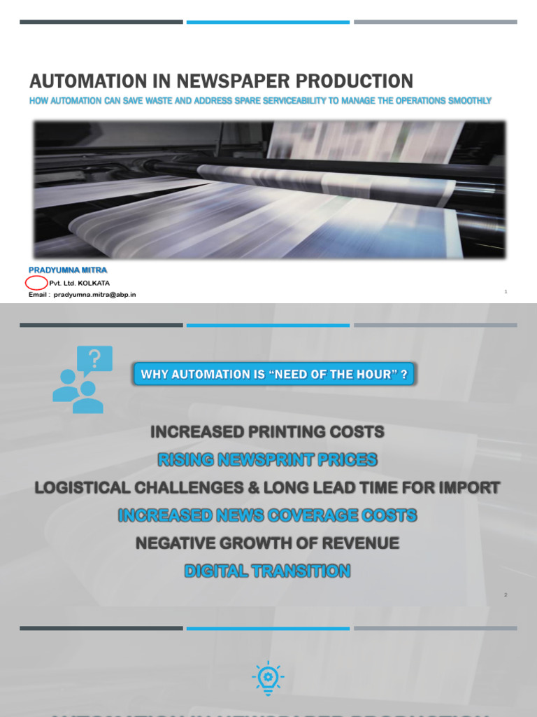 Automation in Newspaper Production | PDF | Automation | Internet Of Things