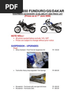 Download Bmw f650 Funduro Gs Dakar Price List 15609 by fartogo SN82040018 doc pdf