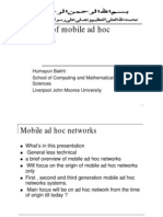 History of Mobile Ad Hoc Networks