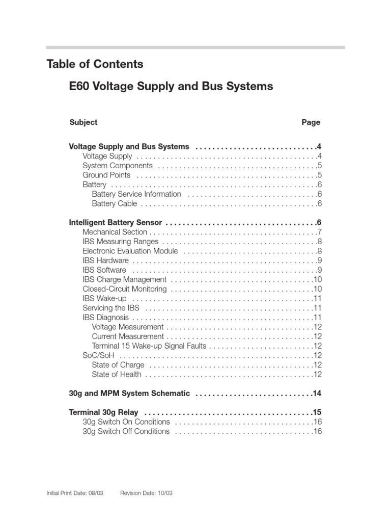 E60 Voltage Supply & Bus Systems Guide | PDF | Relay | Resistor