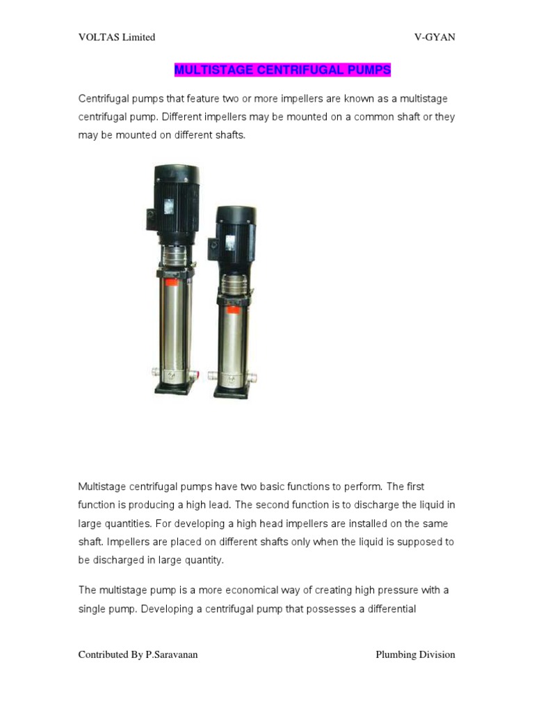 Multistage Centrifugal Pumps Overview | PDF