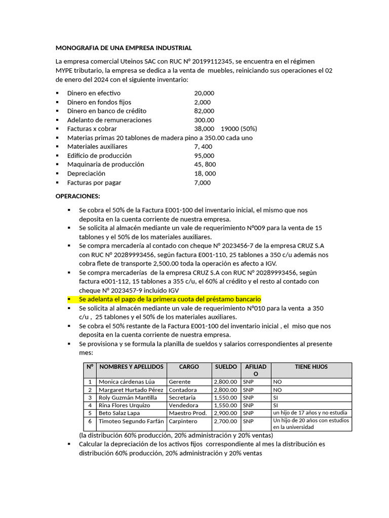 Caso Practico Cont Financiera 23-01 | PDF | Economias | Dinero