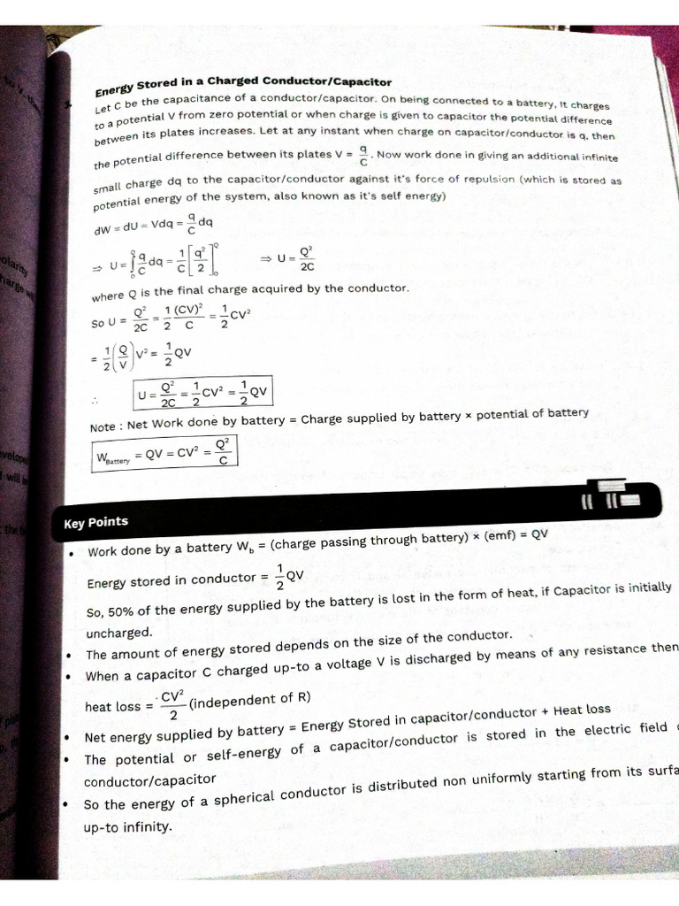 Capacitance Key Points Short Notes | PDF