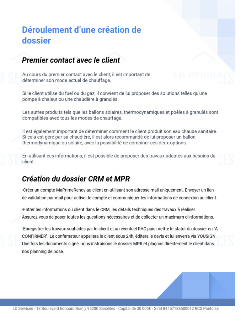Création de dossier client pour chauffage | PDF | Transformation de l ...