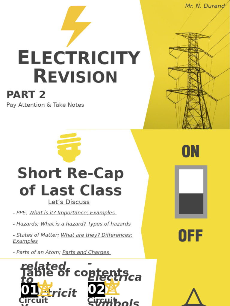 Electricity Revision: Key Concepts & Units | PDF | Watt | Electricity