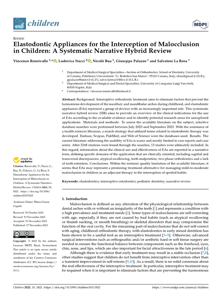 Ronsivalle Et Al. (2023) | PDF | Orthodontics | Dentistry Branches