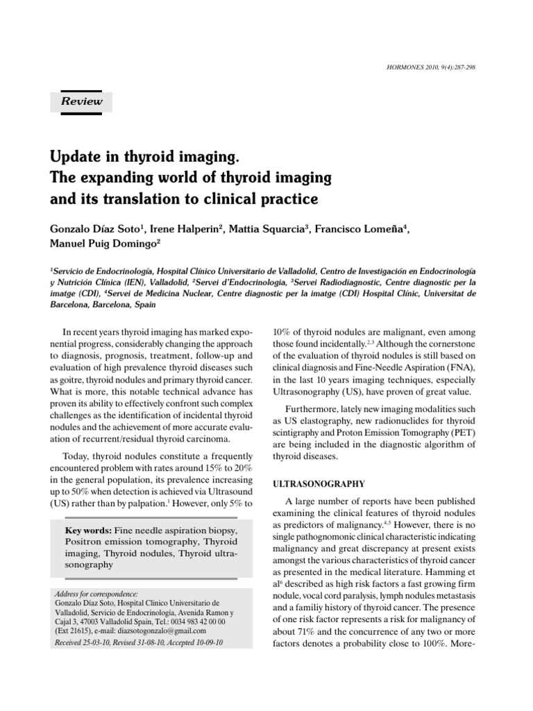 Thyroid Imaging Advances in Diagnosis | PDF | Thyroid | Medical Ultrasound