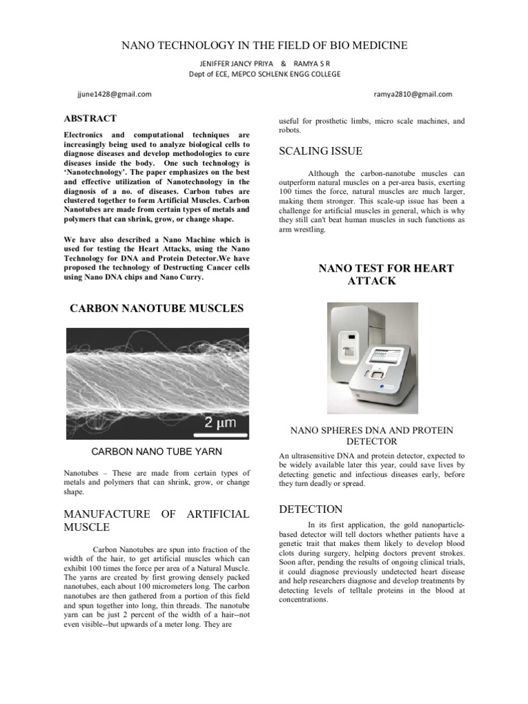 Nanotechnology in The Field of Bio Medicine | PDF | Dna | Nanotechnology