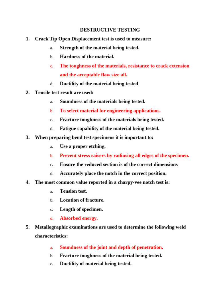 11.Destructive Testing | PDF | Fracture | Ductility
