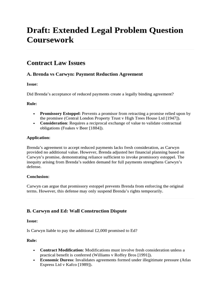 Draft | PDF | Legal Liability | Consideration