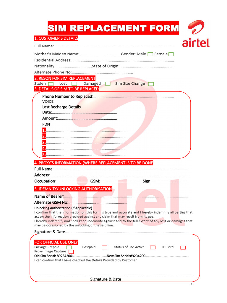 airtel-sim-swap-form-pdf