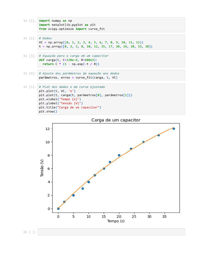carga de um capacitor em python | PDF