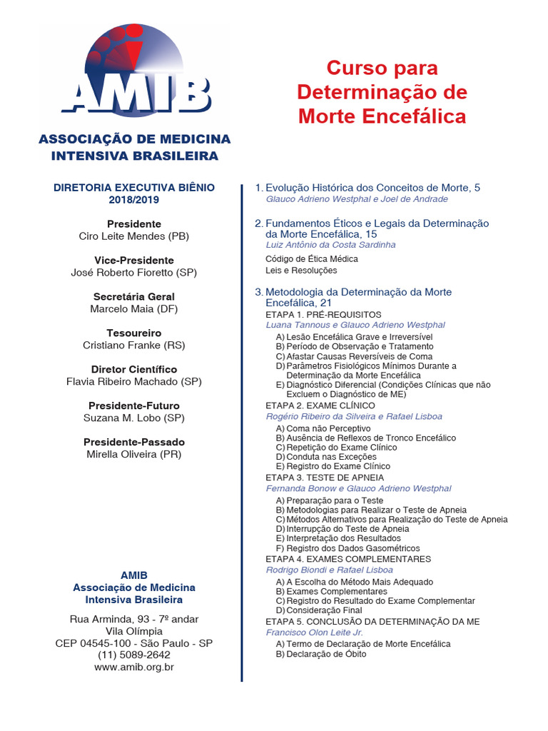 Protocolo de Morte Encefálica AMIB | PDF | Morte | Coma