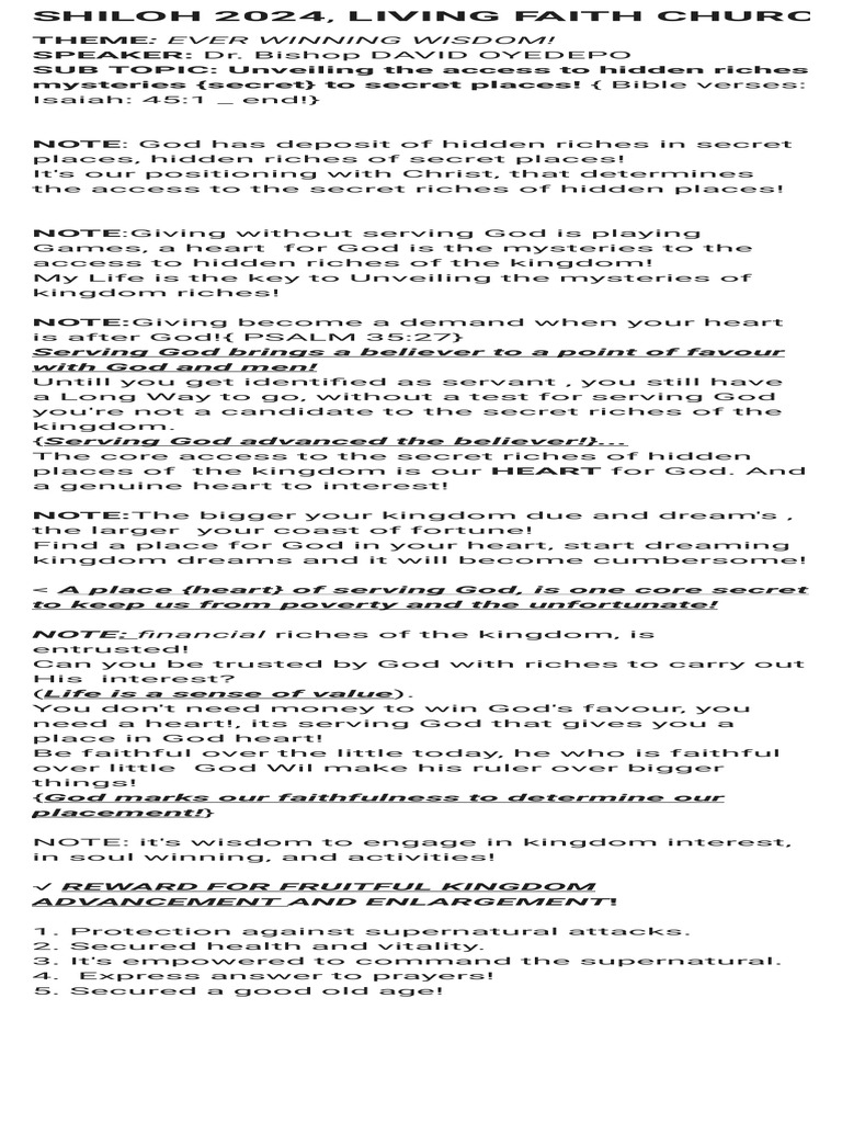 Shiloh 2024 Intercessory Prayer Guidelines – ELXJC