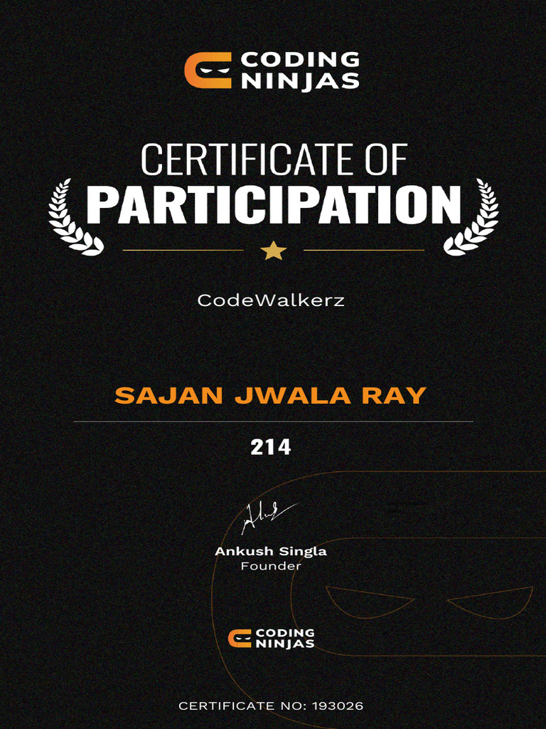 CodeWalkerz Certificate of Completion | PDF