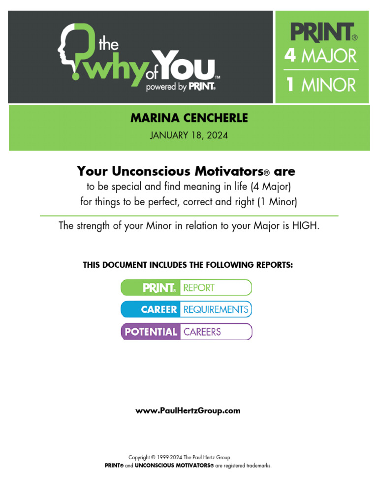 The Why of You Report For Cencherle Marina | PDF | Shadow (Psychology ...