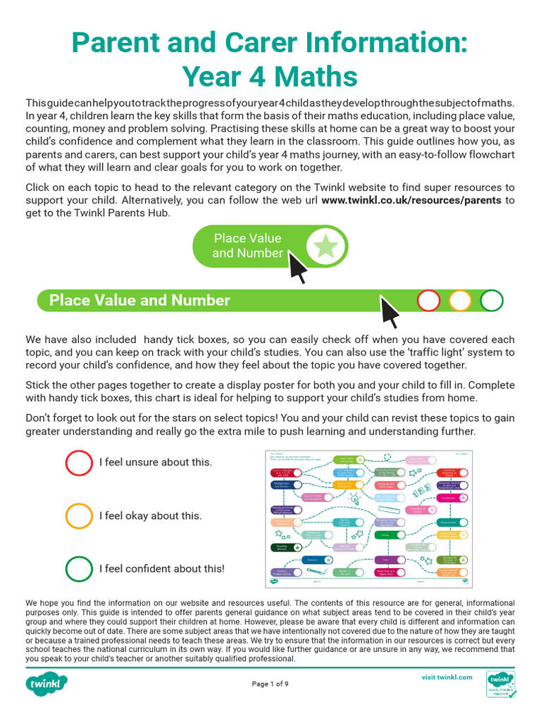 What Your Child Should Know Year 4 Maths Guide English | PDF | Decimal ...