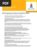 UCT PGCE Admission Requirements | PDF | Bachelor's Degree | Academic Degree